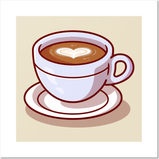 Coffee Time Cartoon Illustration Posters and Art